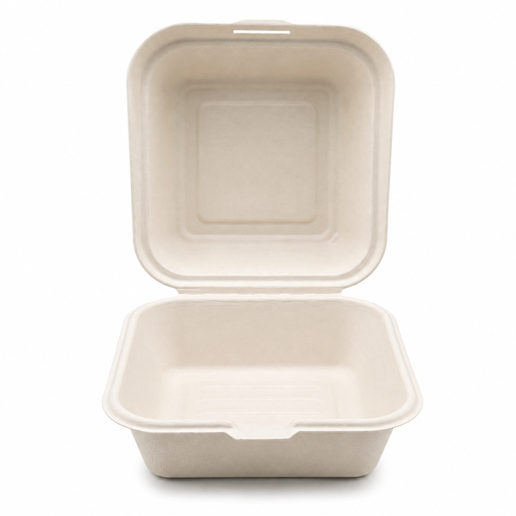 Hộp bã mía burger nâu 600ml (hàng VNXK)