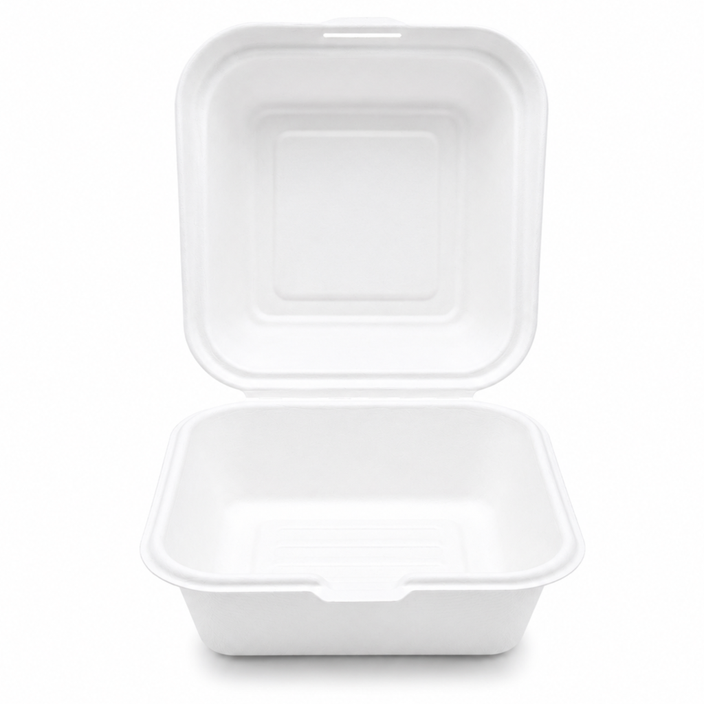Hộp bã mía burger trắng 600ml (hàng VNXK)