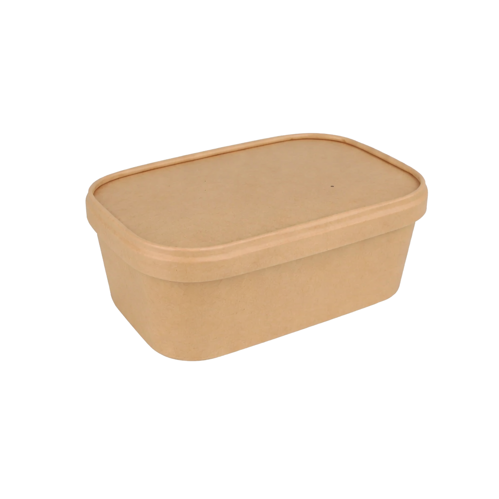 Tô giấy kraft chữ nhật nắp giấy 750ml