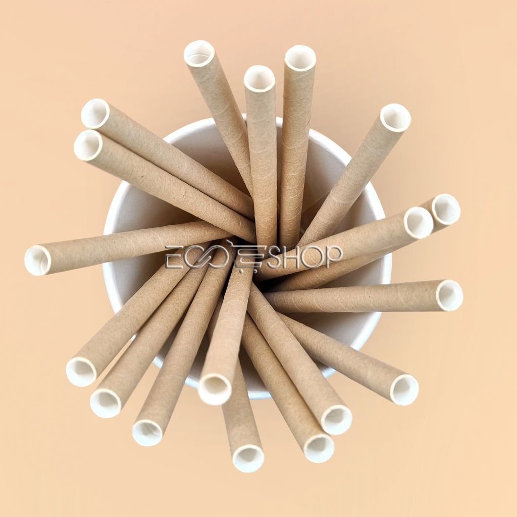 Ống hút giấy Ø6 x 197mm – màu nâu