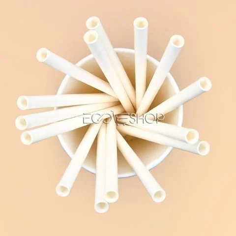 Ống hút giấy Ø6x110mm trắng